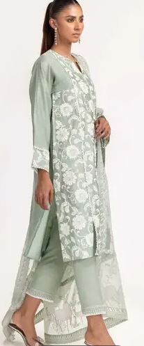 3PC Embossed Cotton Net Suit